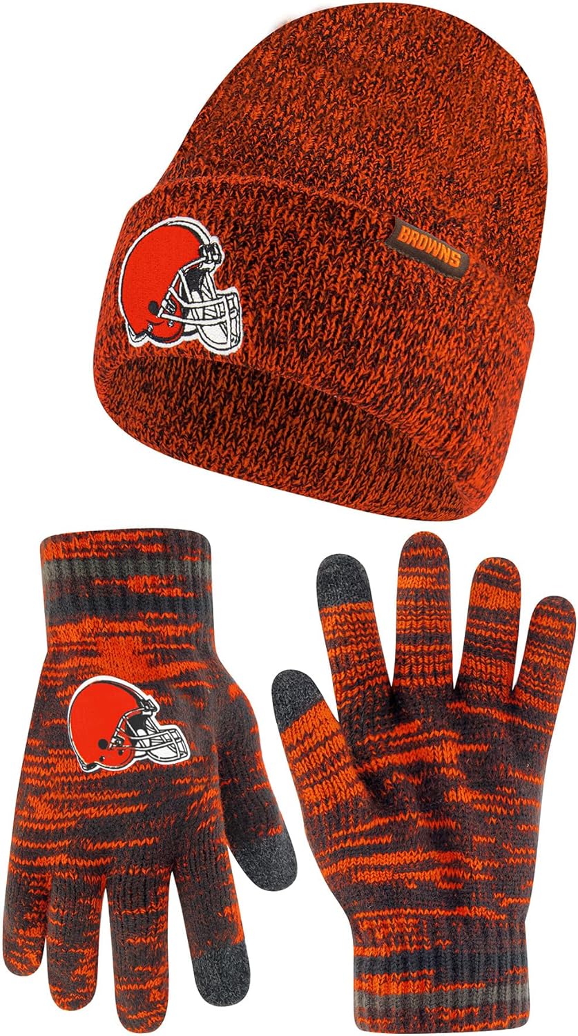 Ultra Game NFL Official Super Soft Knit Beanie and Gloves Set