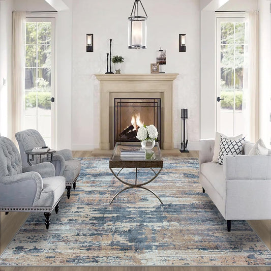 Large Machine Washable Area Rug 9x12 for Living Room Decor