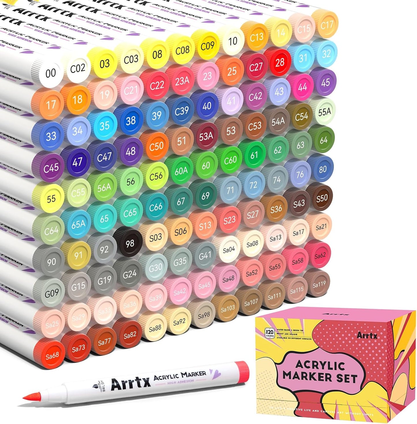 Arrtx Acrylic Markers 120 Anime Series for Creative Artists