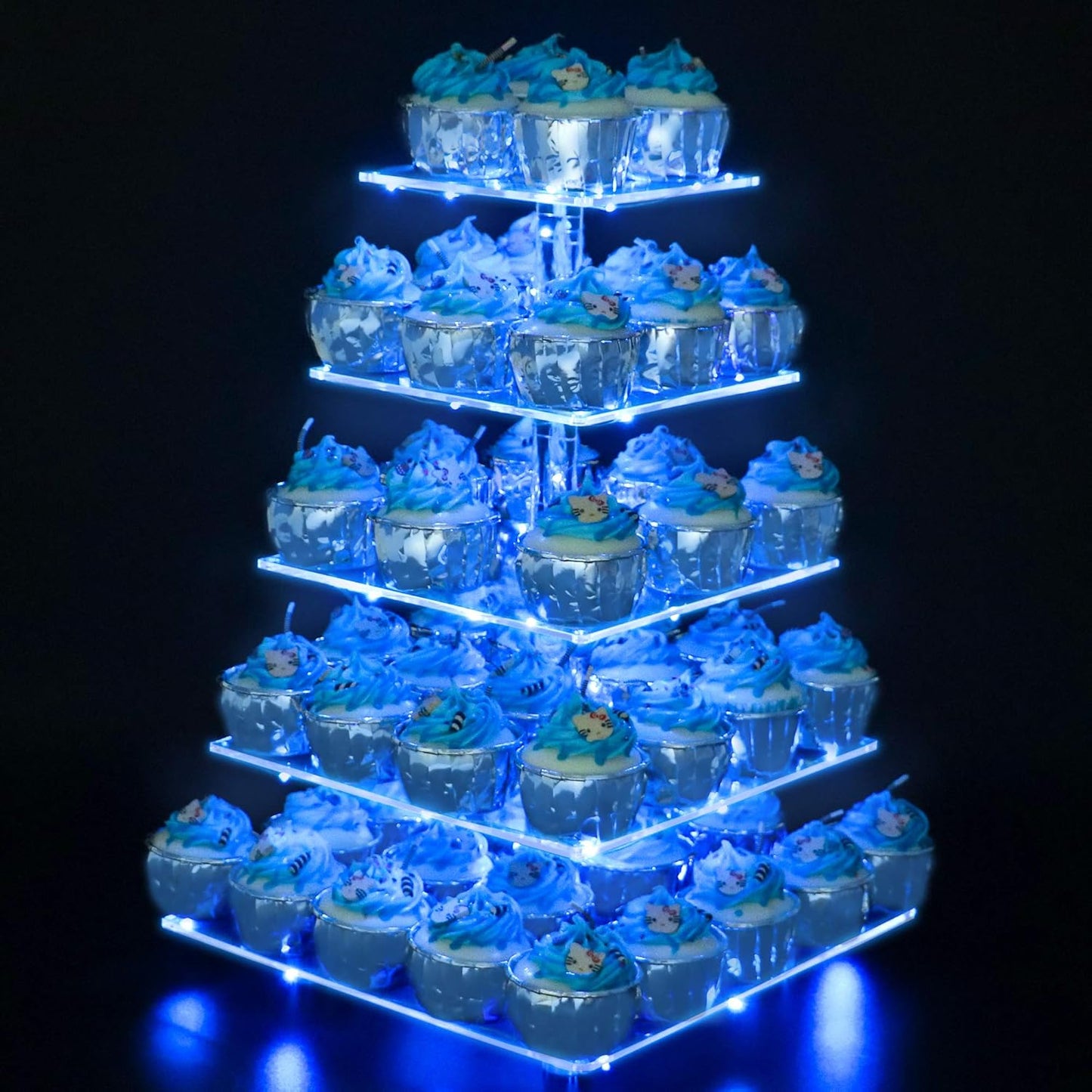 YestBuy 5 Tier Cupcake Stand with LED Light for Events