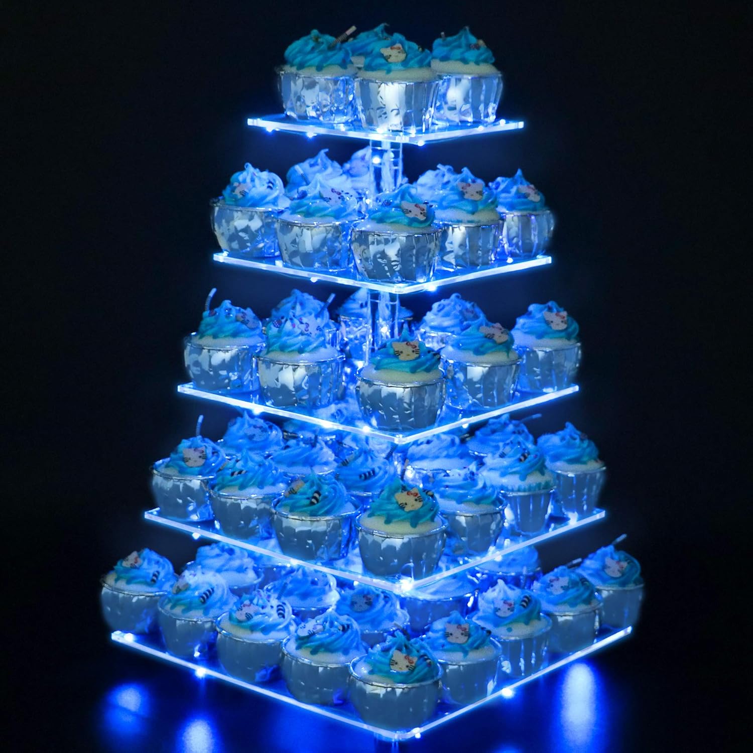 YestBuy 5 Tier Cupcake Stand with LED Light for Events