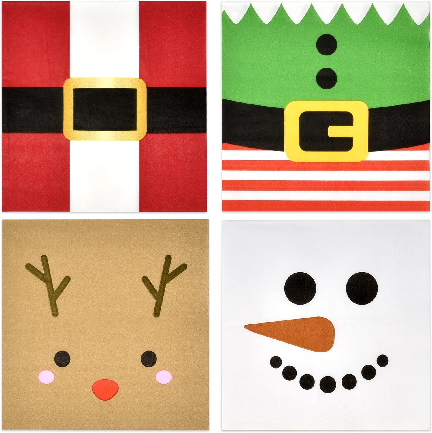 Christmas Character Cocktail Napkins - Festive Holiday Cheer!
