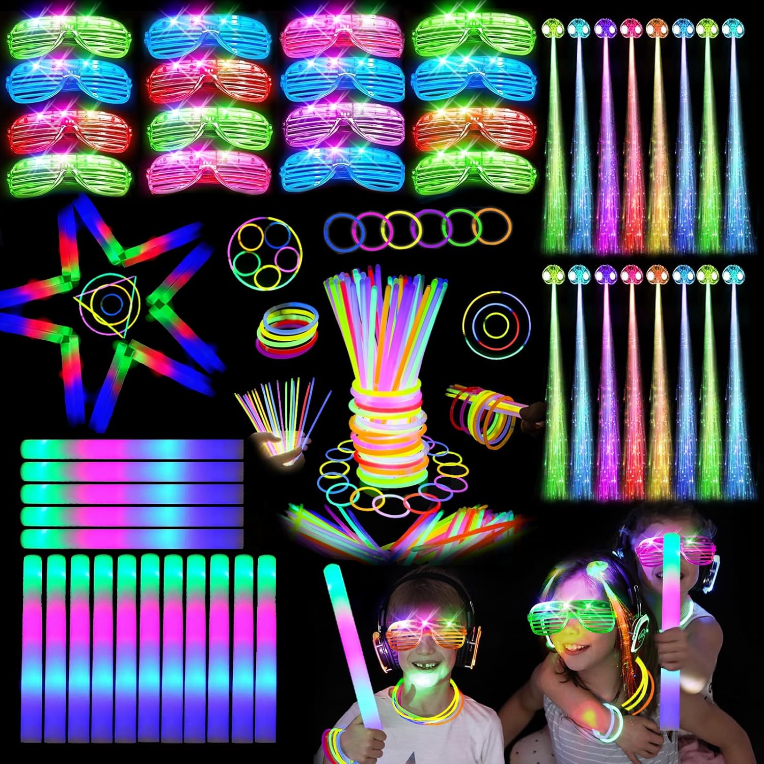 148 PCS Glow in the Dark Party Supplies for Ultimate Fun