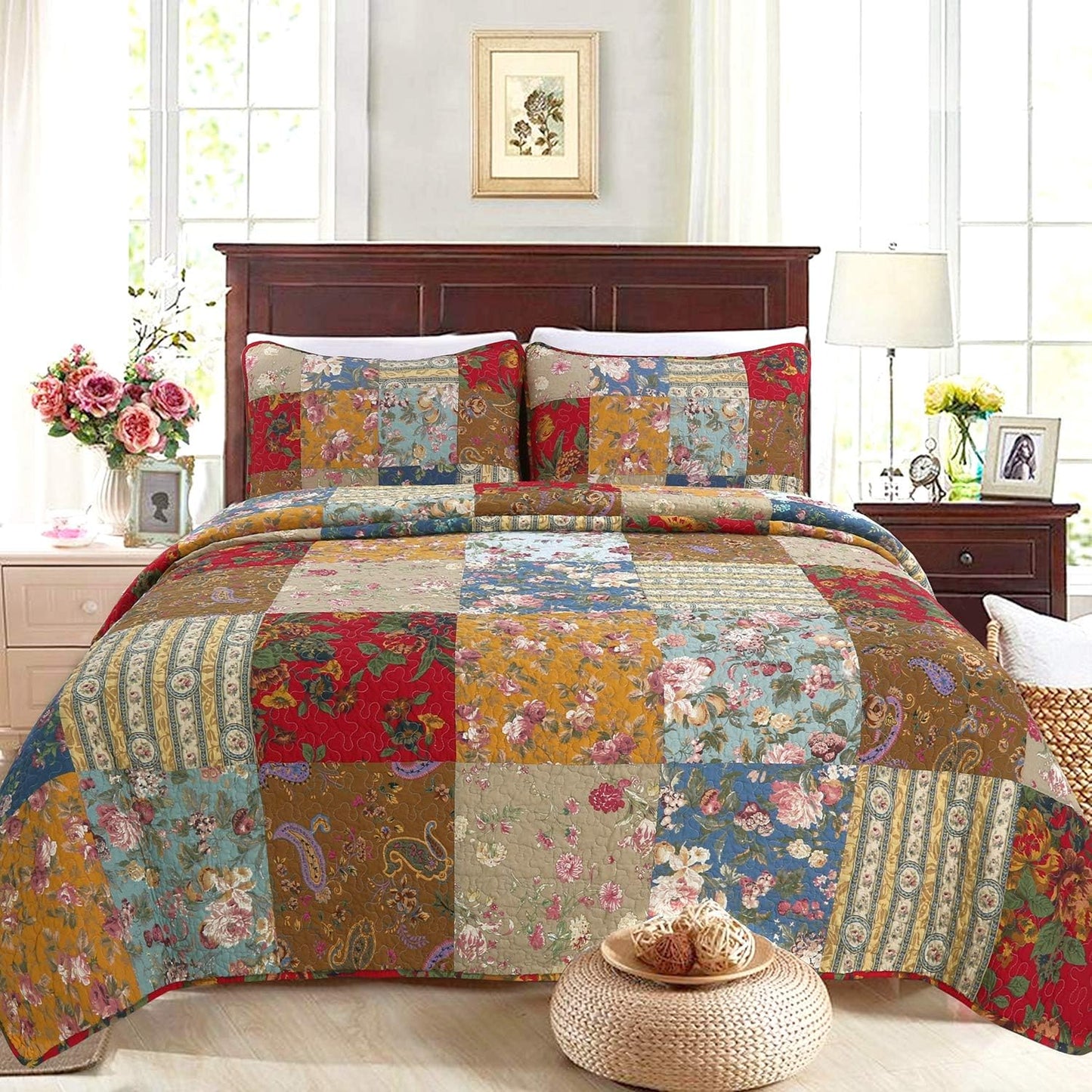 Cozy Line Home Fashions Reversible Quilt Set for All Seasons