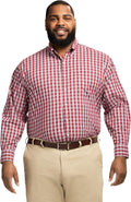 IZOD Men's Big and Tall Performance Comfort Long Sleeve Plaid Jewelry