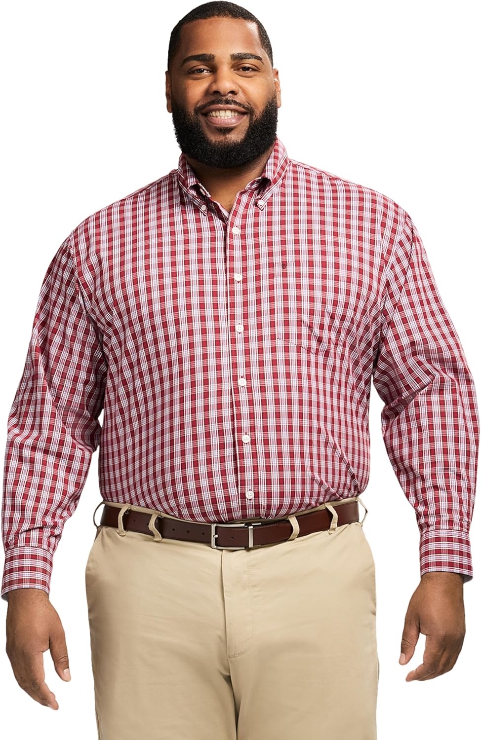 IZOD Men's Big and Tall Performance Comfort Long Sleeve Shirt