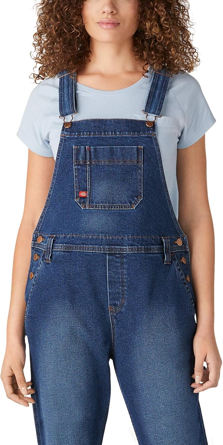 Dickies Women's Denim Bib Overall with Functional Pockets