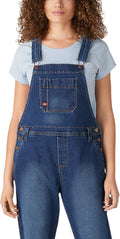 Dickies Women's Denim Bib Overall - Durable Workwear with Comfort