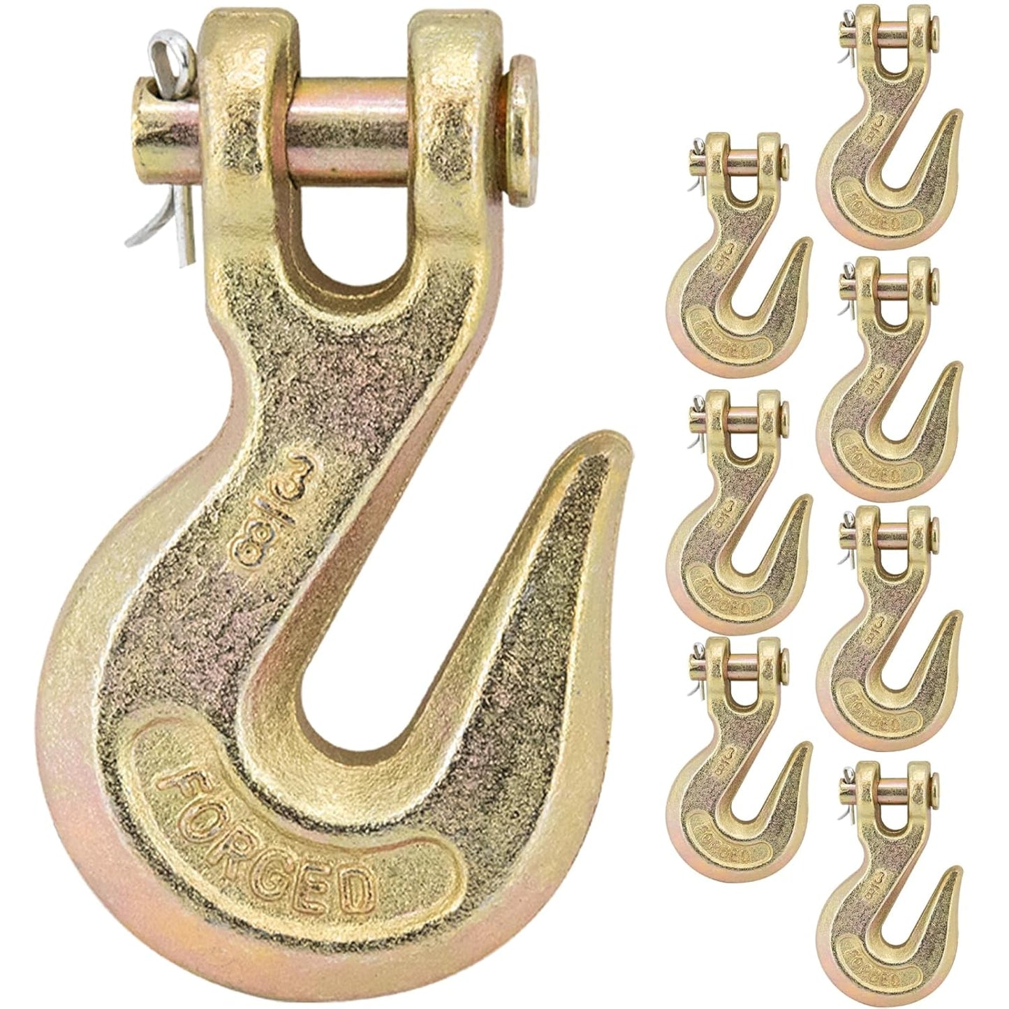 3/8 Heavy Duty Clevis Grab Hooks Set of 8 for Truck Trailers