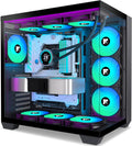 F600 PC Case - Pre-Installed 7 PWM ARGB Fans, Panoramic Glass