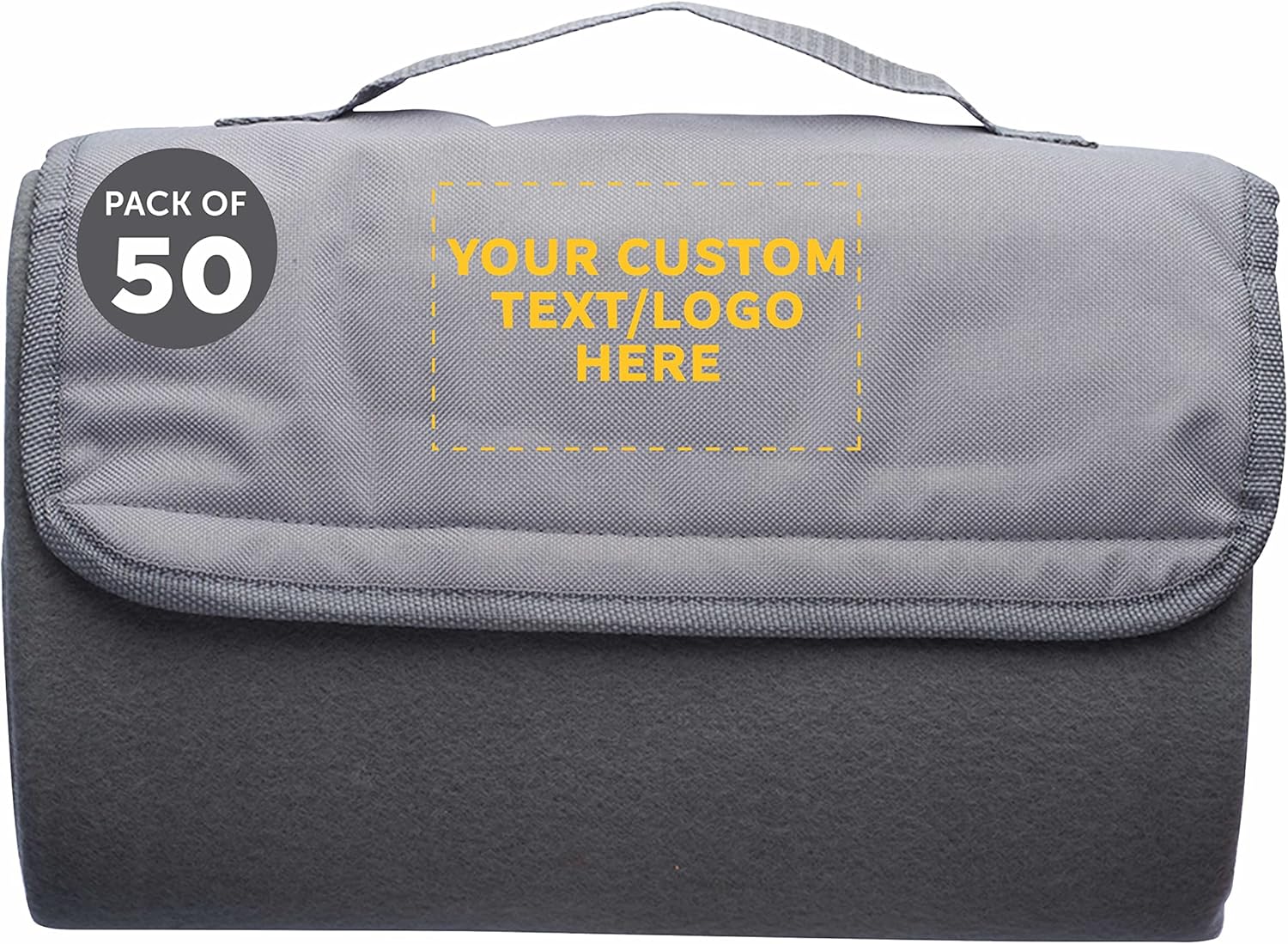 Custom Roll Up Picnic Blankets Set of 50 - Bulk Pack for Outdoor Fun