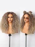 GORGIUS Brown and Blonde Highlight Curly Lace Front Wig 20 Inch