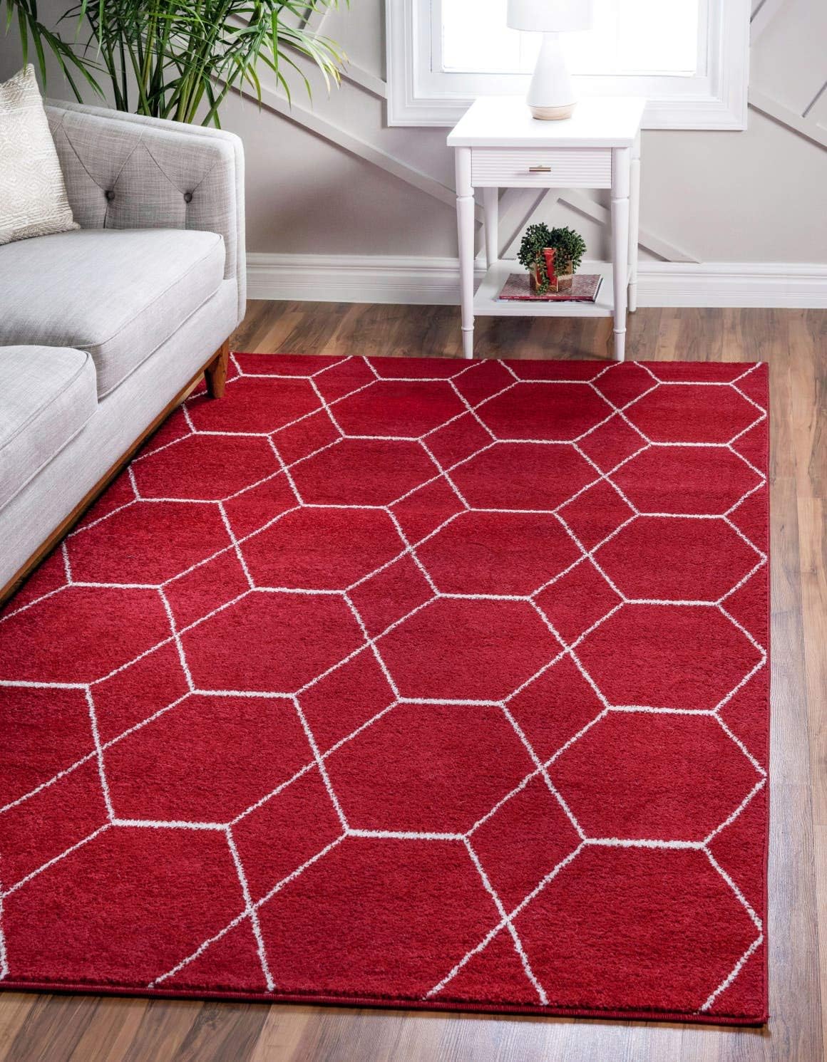 Unique Loom Trellis Frieze Collection Area Rug - Geometric Design