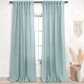 Sea Green Linen Sheer Curtains 52 by 96 in - Light Filtering Bedroom
