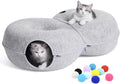 8-Shaped Large Cat Tunnel Bed for Indoor Cats - Spacious Peekaboo Play