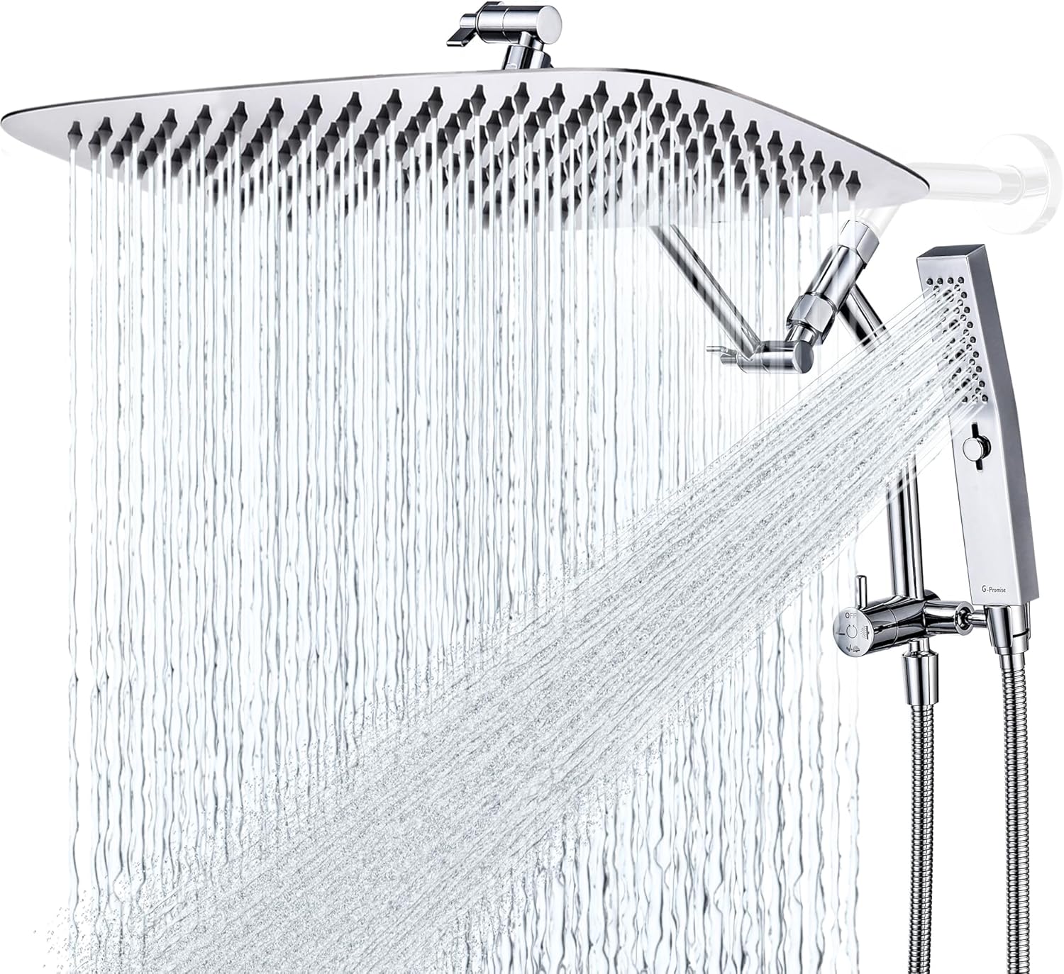 G-Promise All Metal 16 Inch Shower Head with Massage Mode