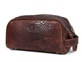 10in Premium Leather Toiletry Bag for Men - Waterproof Lining
