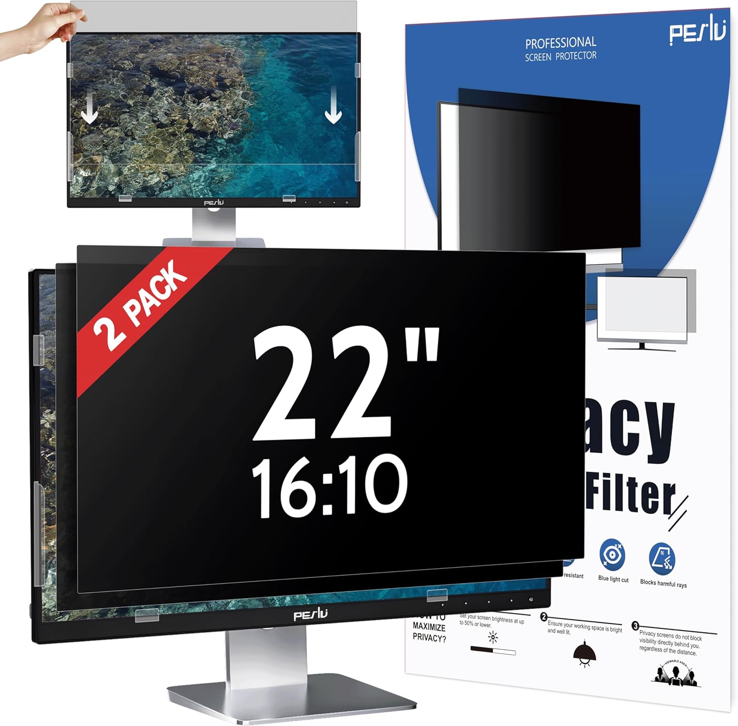 22 Inch Privacy Screen Filter for Computer Monitor Protection