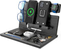 Two Phone Docking Station Night Stand Organizer - Wood Charging Dock