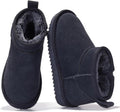 Girls Leather Ankle Boots with Faux Fur Lining - Cozy & Warm