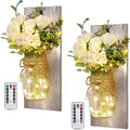 Wall Decor Mason Jar Sconces - Farmhouse LED Fairy Lights