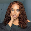 Hihmarm Chocolate Brown Deep Wave Bob Wig for Black Women