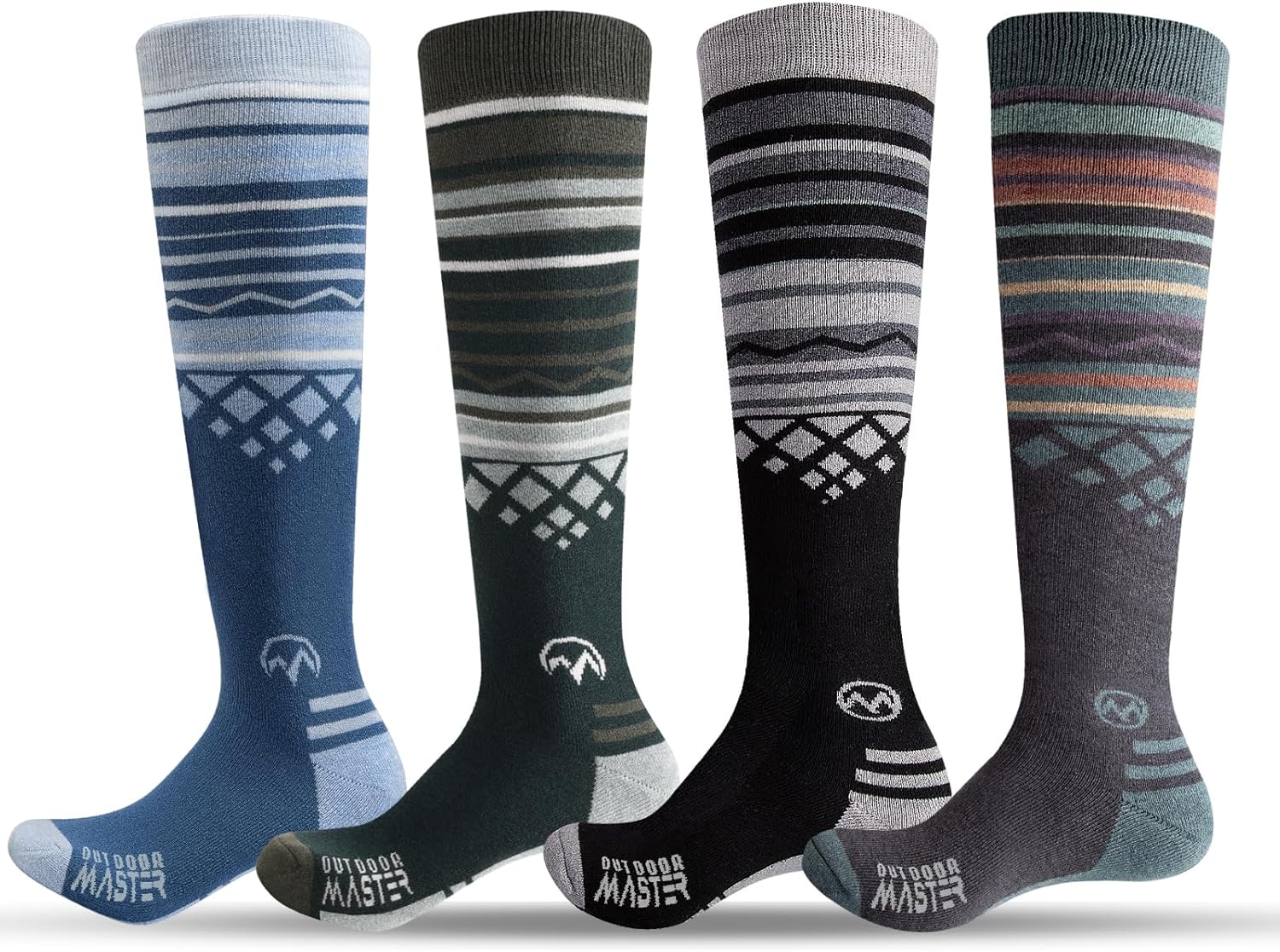 Non-Slip Merino Ski Socks 2-Pack by OutdoorMaster
