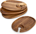 Wine Appetizer Plates Set of 4 with Glass Holder for Entertaining
