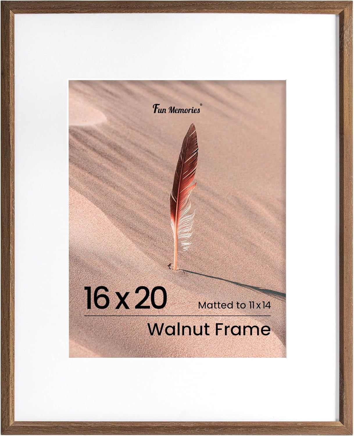 Solid Oak Wood 16x20 Picture Frame for Modern Home Decor