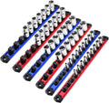 WORKPRO Magnetic Socket Organizer - 6-Piece Aluminum Socket Rail
