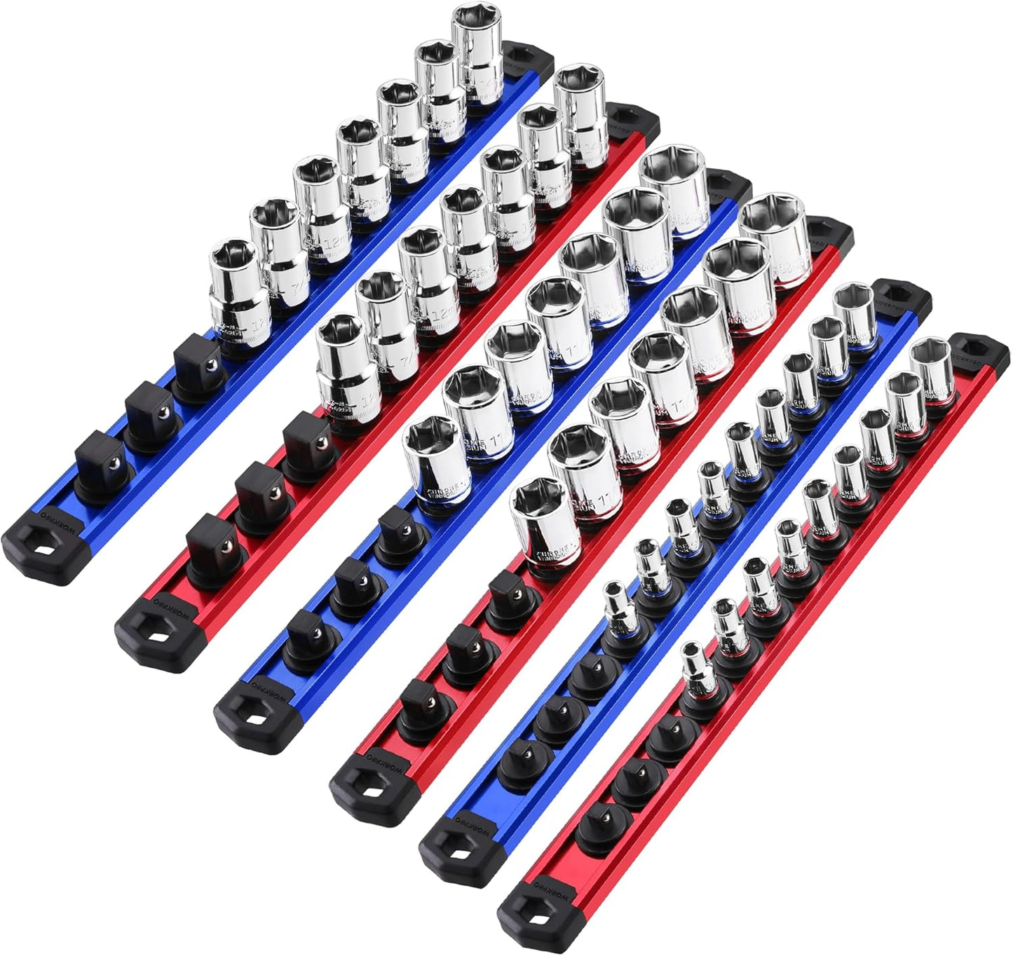 WORKPRO Magnetic Socket Organizer - Heavy Duty 6-Piece Set