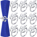 Leaf Napkin Rings Set 100 pcs Silver - Elegant Table Adornments