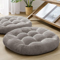 Meditation Floor Pillow Set of 2 - Thick Tufted Corduroy Cushions 22