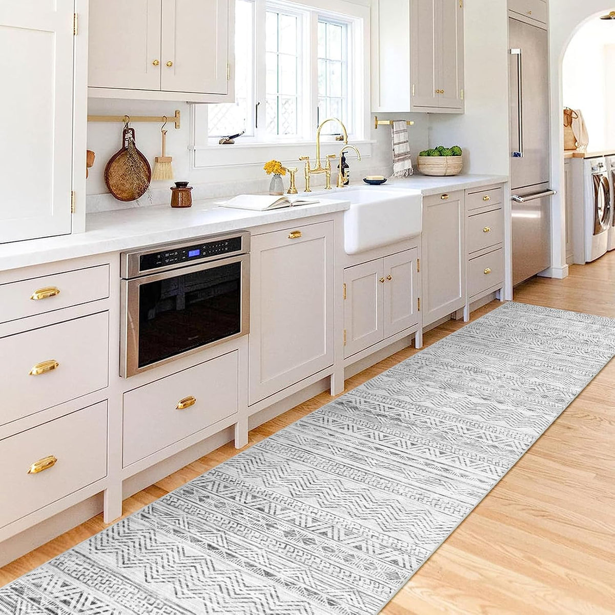 Washable Moroccan Hallway Runner Rug 2ft 6inx12ft for Home