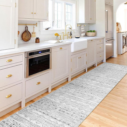 Washable Moroccan Hallway Runner Rug 2ft 6inx12ft for Home