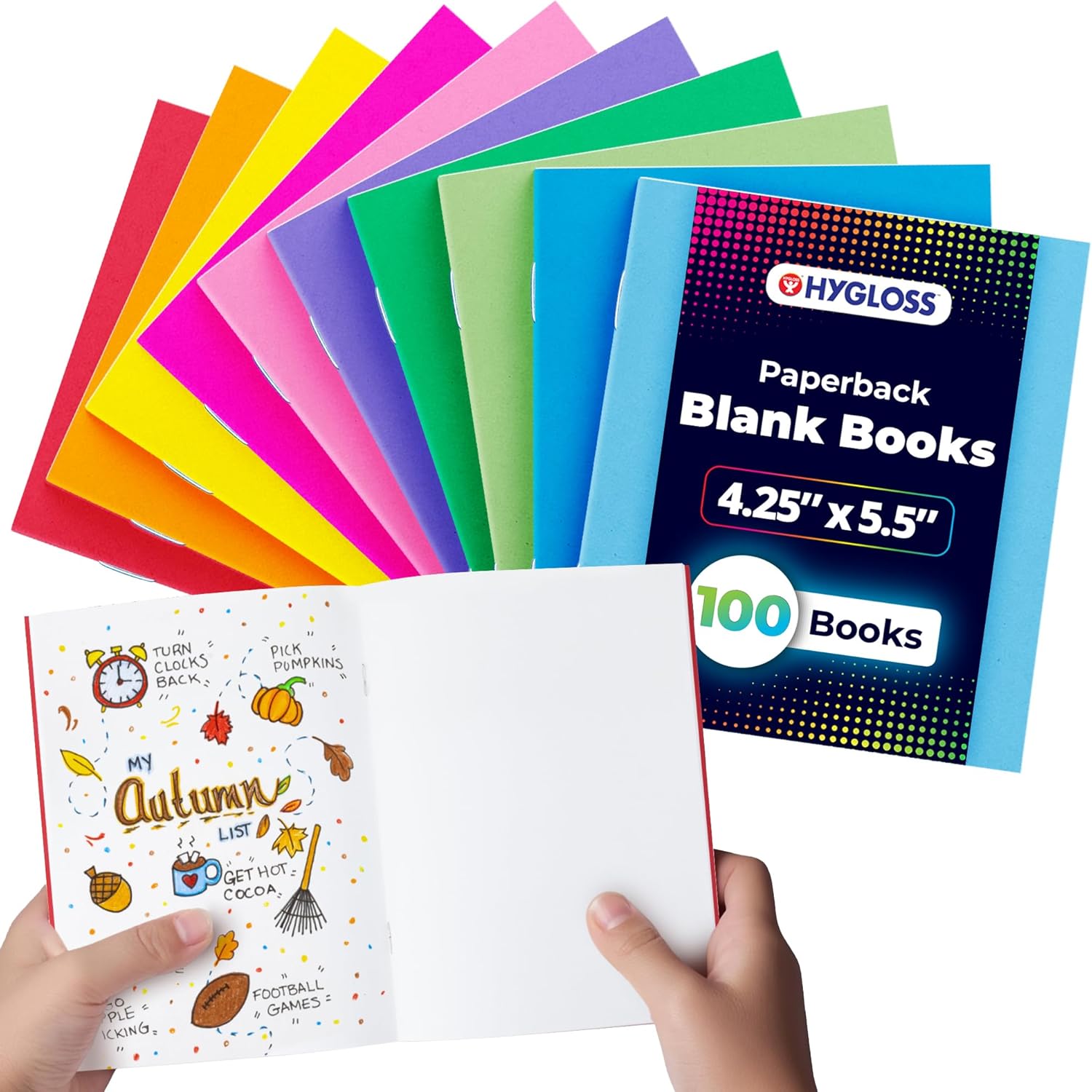 Blank Books for Drawing & Writing - 100 Pack Assorted Colors