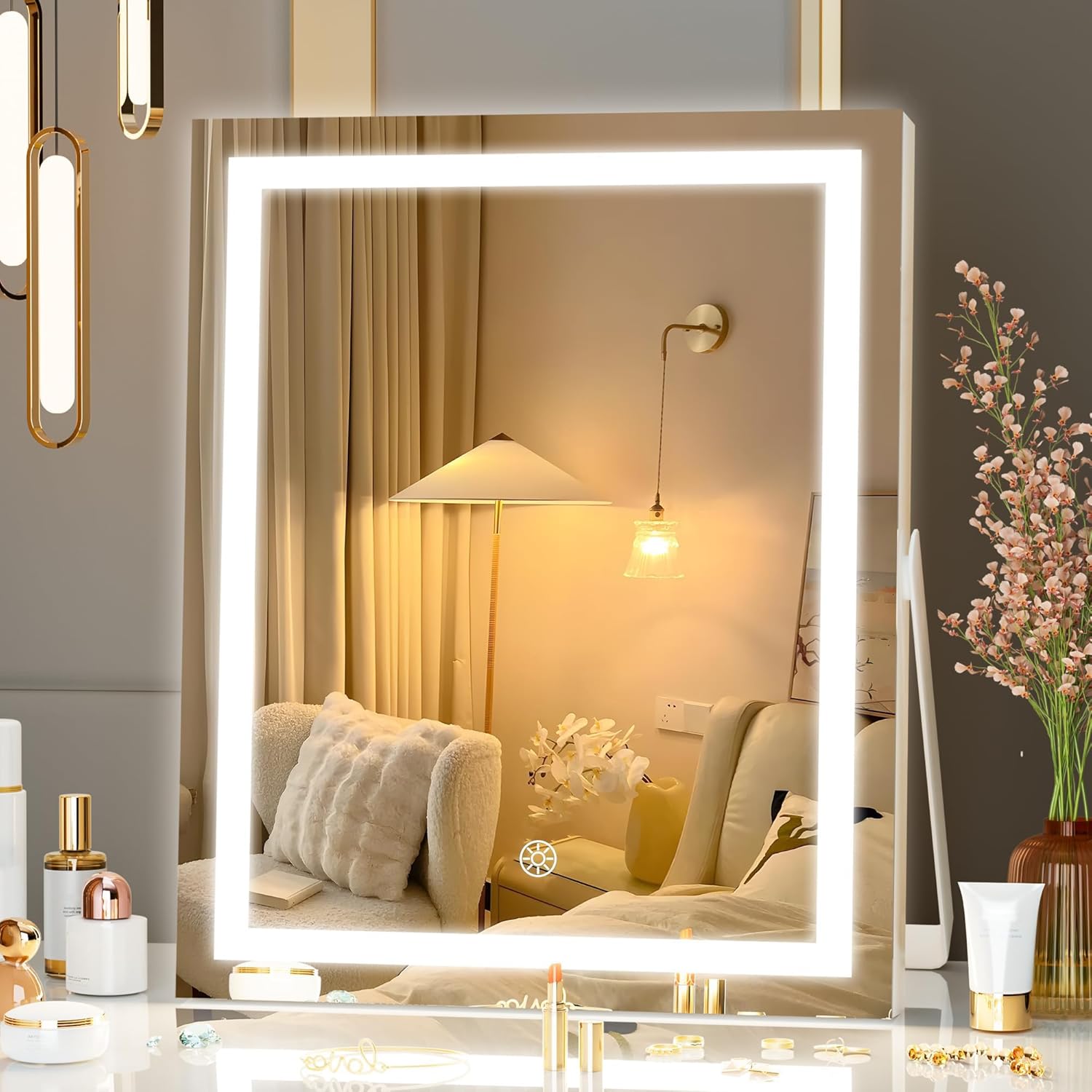 Hasipu LED Vanity Mirror: Smart Touch, 3 Colors, 360 Rotation