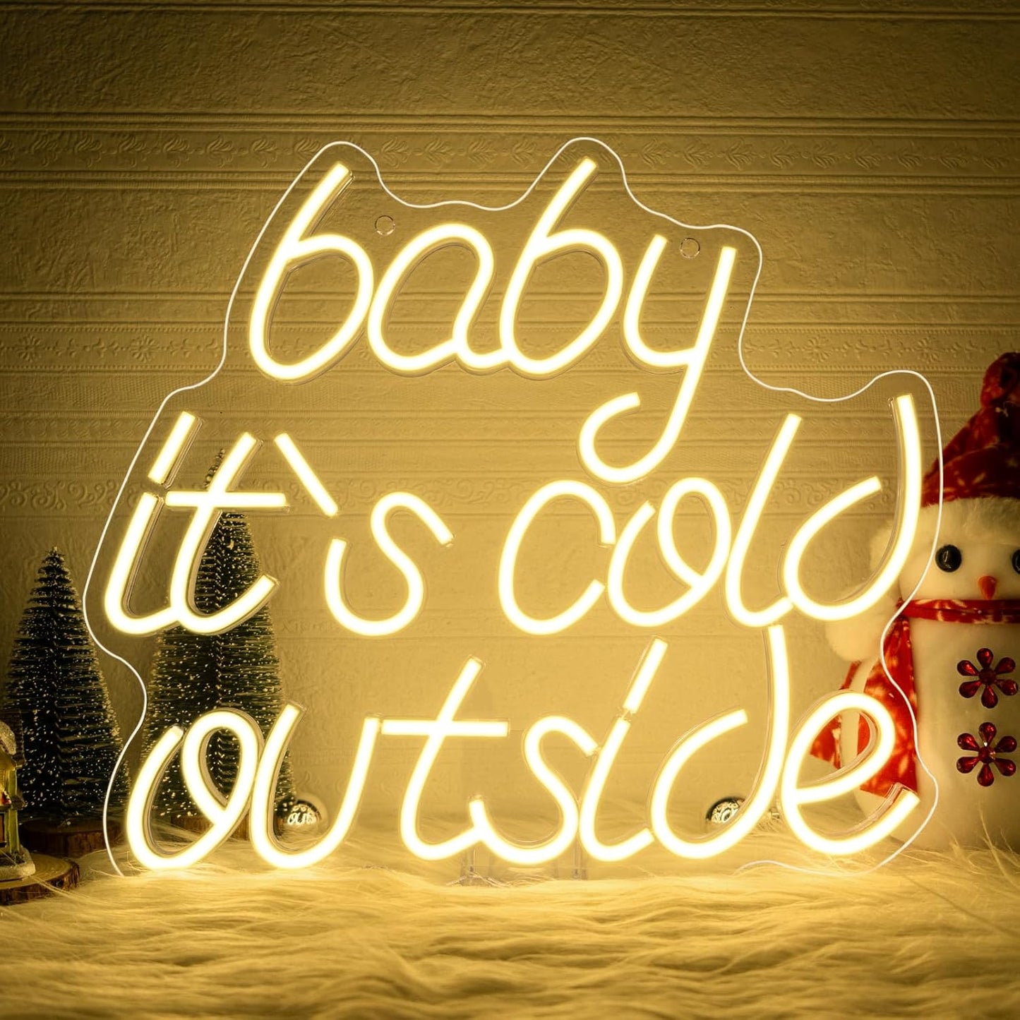 Baby It's Cold Outside Neon Sign for Festive Wall Decor