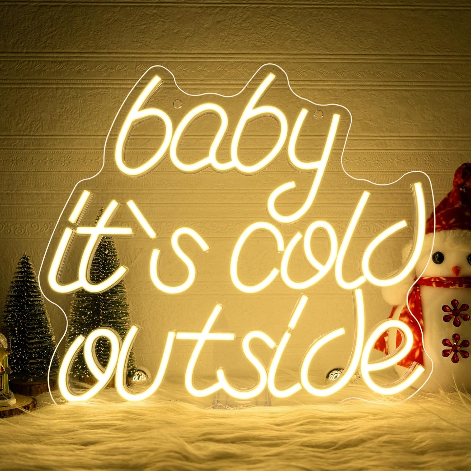 Baby It's Cold Outside Neon Sign for Festive Wall Decor