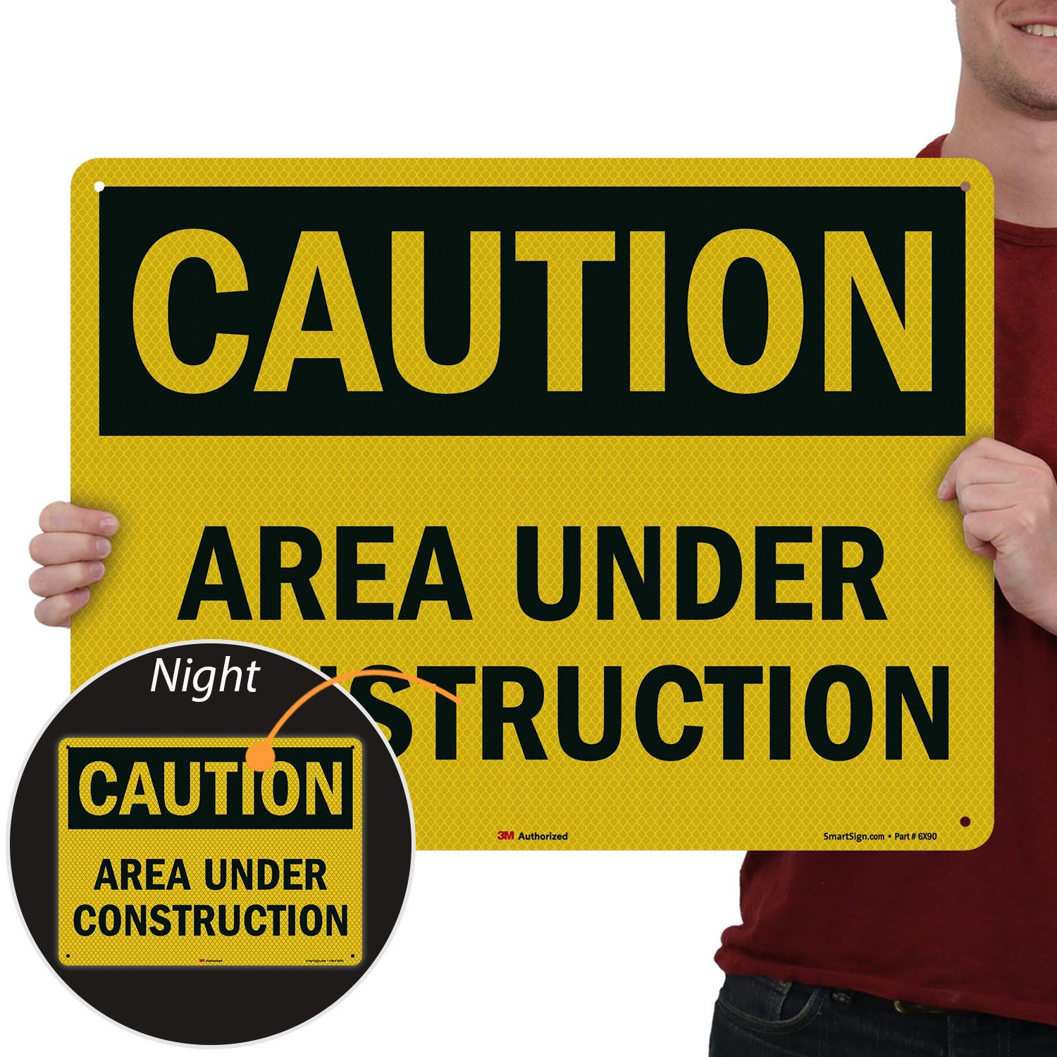 Caution - Area Under Construction Sign for Safety and Visibility