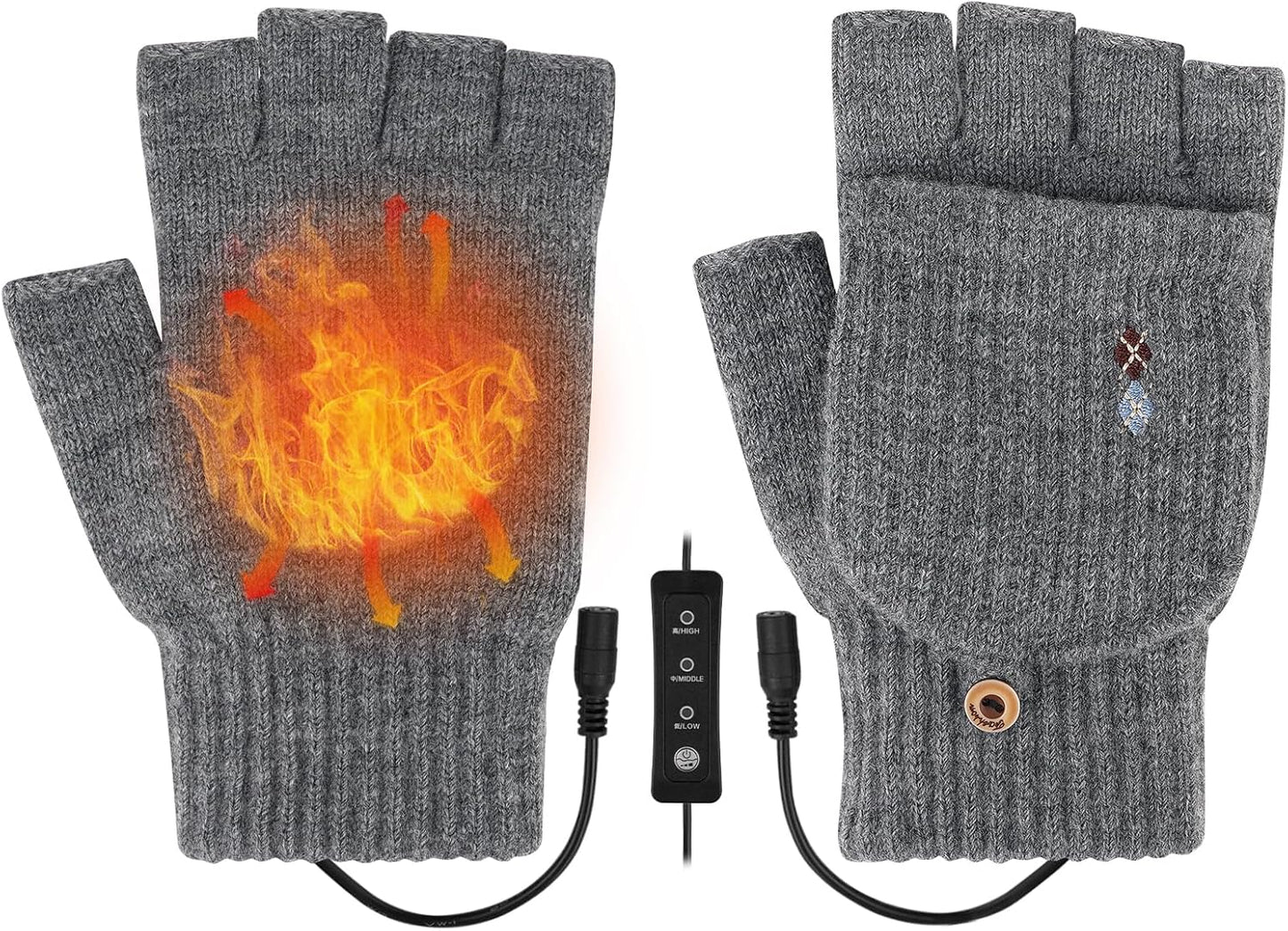 USB Heated Gloves - Full & Half Finger Warming - CAMEMO