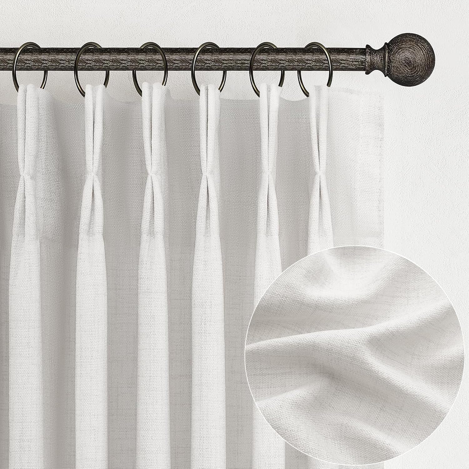 Beige White Sheer Linen Curtains for Elegant Home Decor