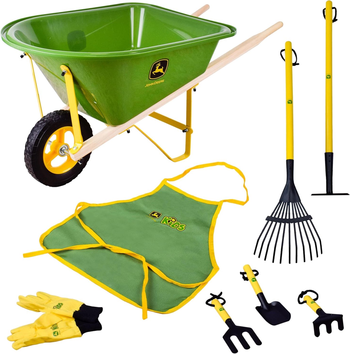 John Deere Deluxe 34 Wheelbarrow and Garden Set for Kids