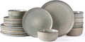 AmorArc Ceramic Dinnerware Set, Round Reactive Glaze Stoneware