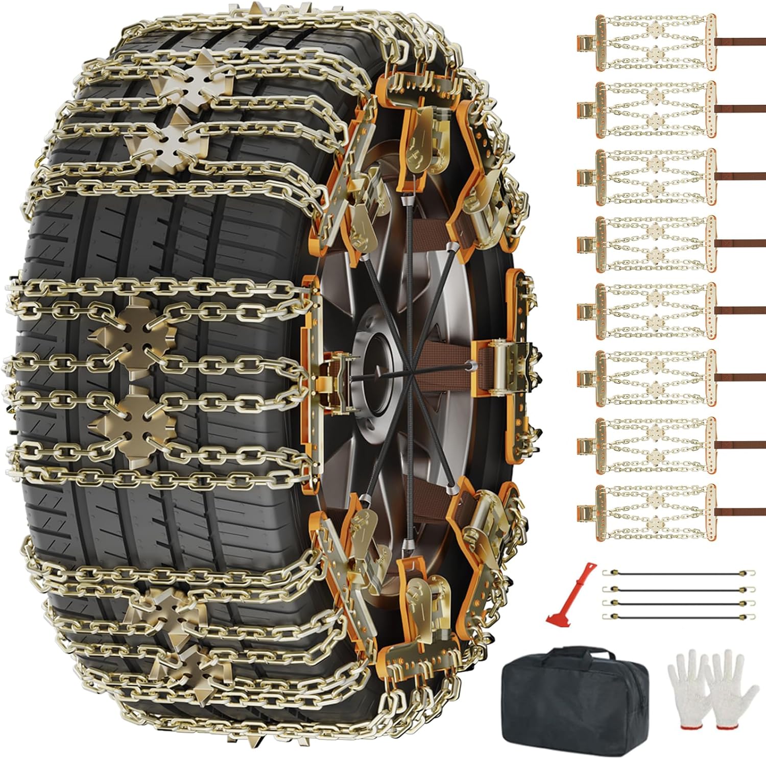 LILYPELLE Upgraded Snow Chains for Cars, SUVs, and Trucks