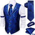 Mens Silk Paisley Vest Set with Tie and Accessories - Formal Fit