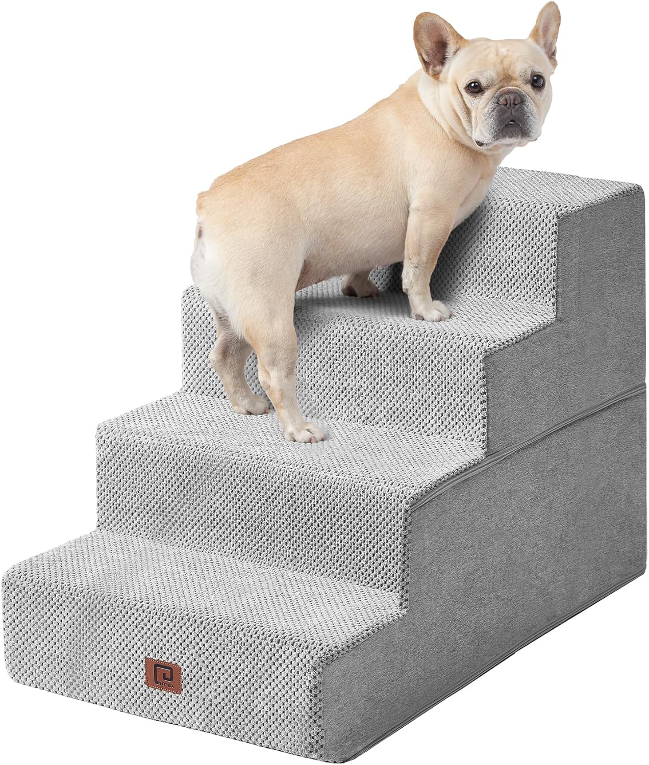 EHEYCIGA Dog Stairs for Bed - 4-Step Extra Wide Pet Steps