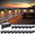 Solar Fence Lights Outdoor 16 Pack Warm White - Brighter, Longer Run