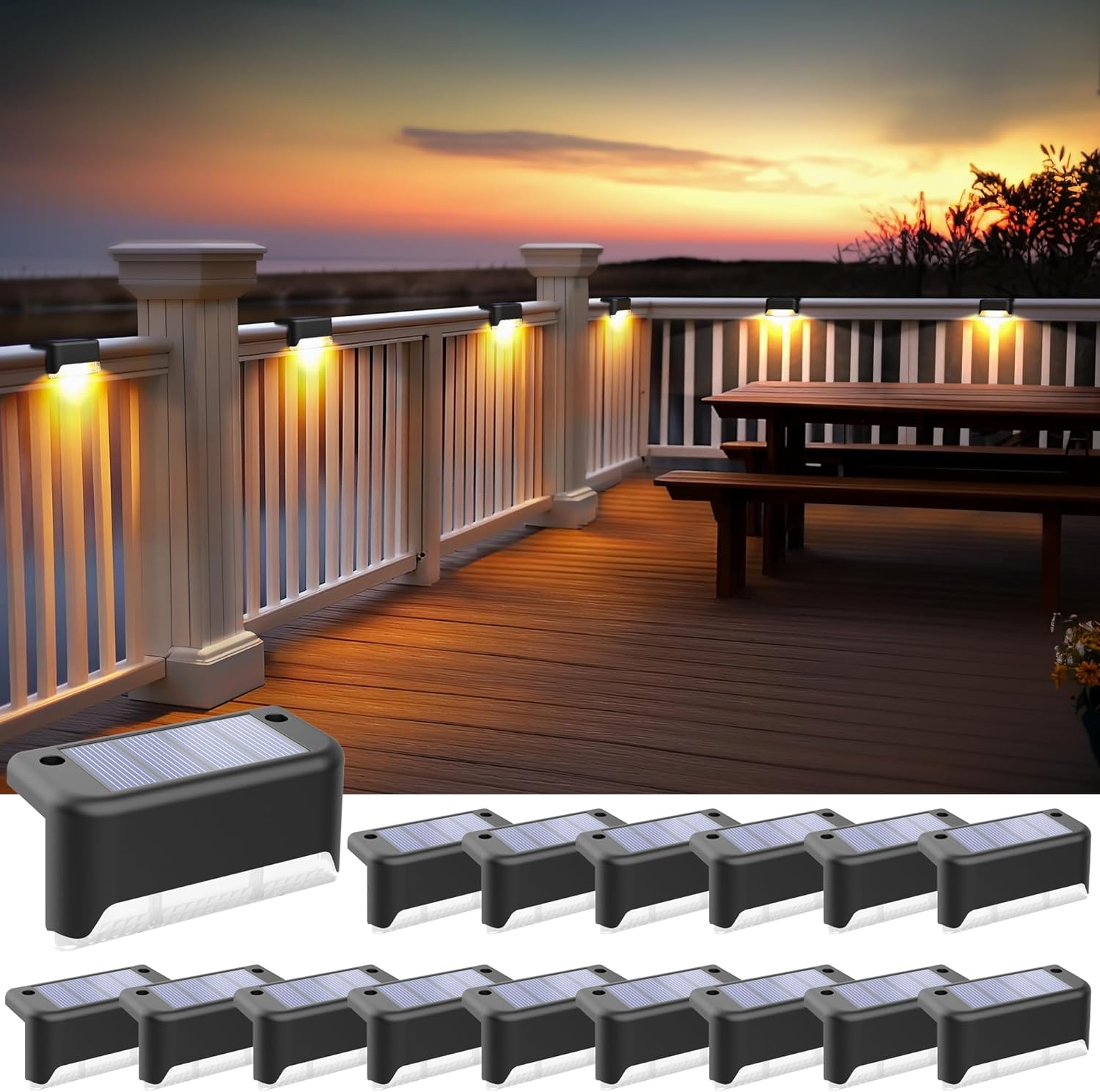 SOLPEX Solar Fence Lights Outdoor for Decks and Patios
