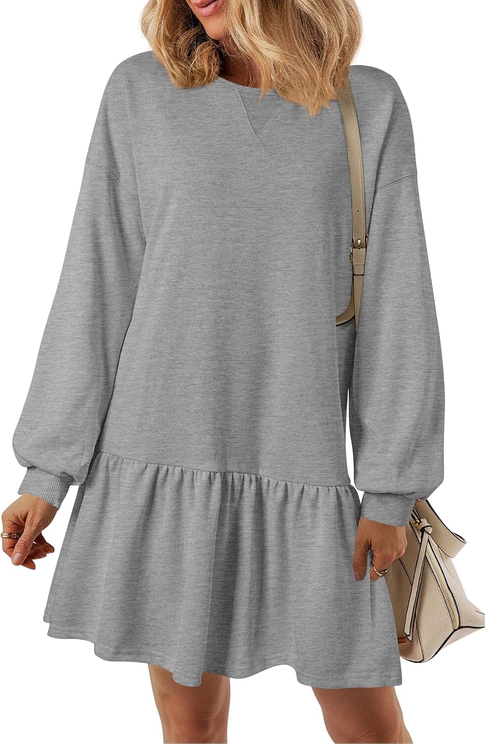 PRETTYGARDEN Womens Patchwork Sweatshirt Dress for Fall Style